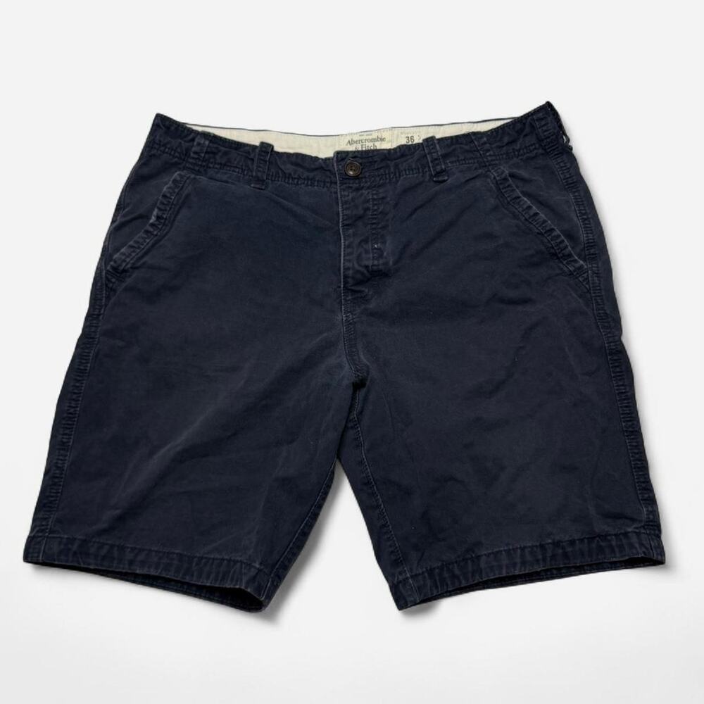 Abercrombie & Fitch Navy Cotton Chino Shorts Mens Size 36 Classic Fit